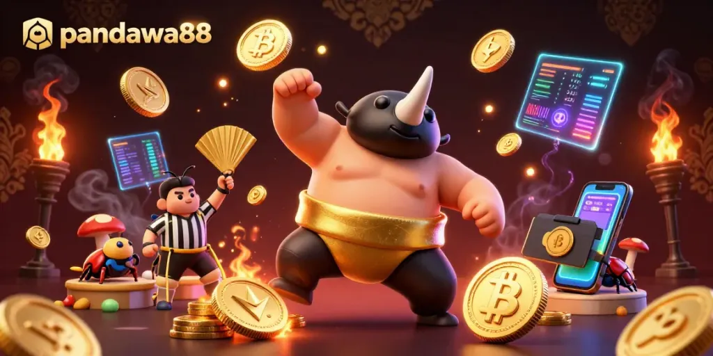 Visualisasi pandawa88 dengan juara sumo dan elemen kasino yang memukau dalam aksi kompetitif.