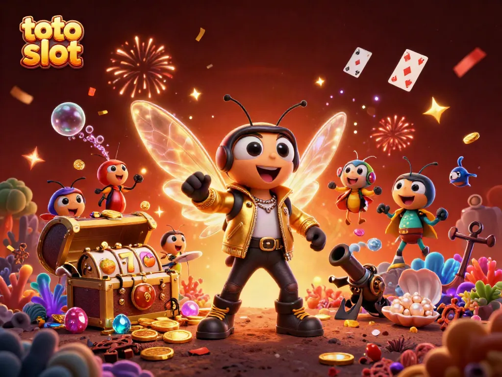 Experience the excitement of toto slot with a vibrant rock star-themed scene filled with dynamic gaming elements.