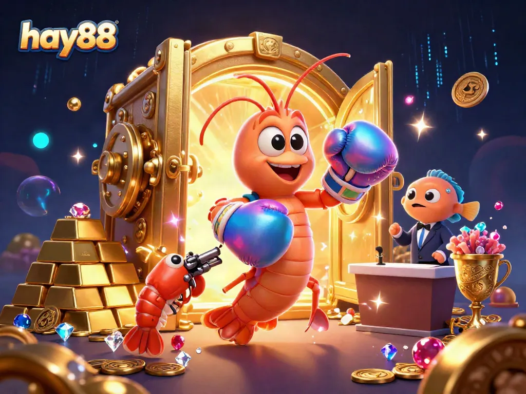 Watch the mantis shrimp duo celebrate jackpot wins in an exciting hay88 casino scene.