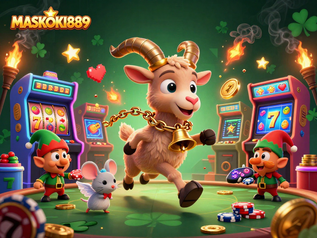 Engage in exciting gameplay with MASKOKI889, featuring Krampus and festive themes in a holiday casino.