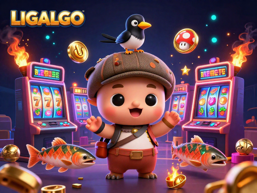 Engage with LIGALGO by enjoying dynamic slot games in a vibrant 3D illustration.