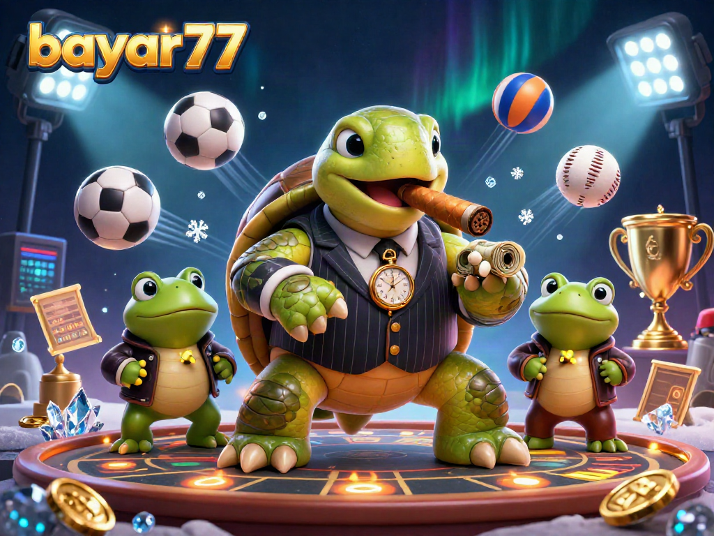 Bayar77 menawarkan pengalaman kasino fantastis dengan karakter unik yang meriah dan simbol permainan.