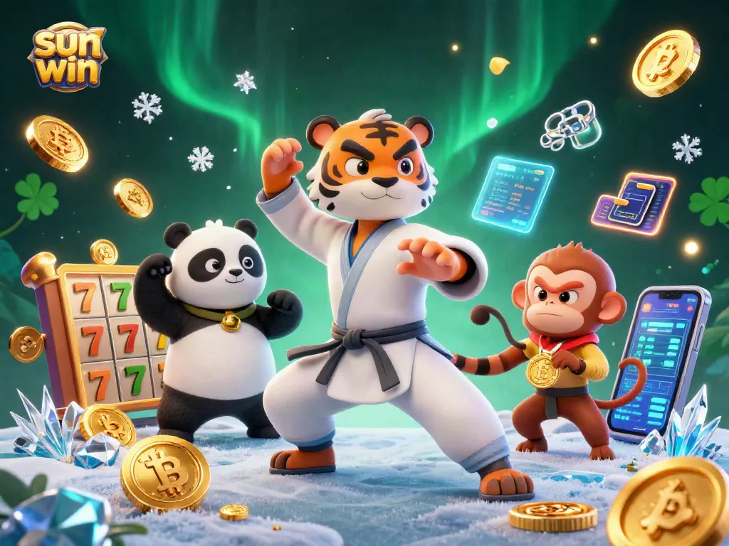 Engage with sun win through vibrant illustrations showcasing dynamic slot games and characters in action.