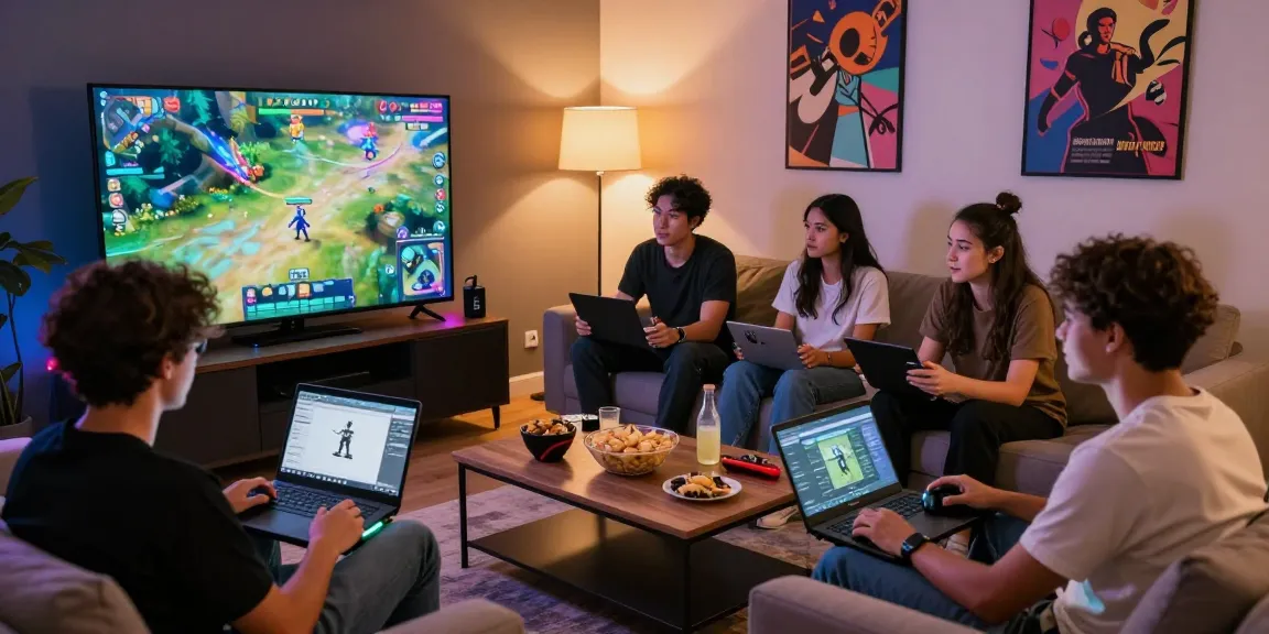 Interactive gaming scene showcasing tempototo login with gamers and vibrant visuals.