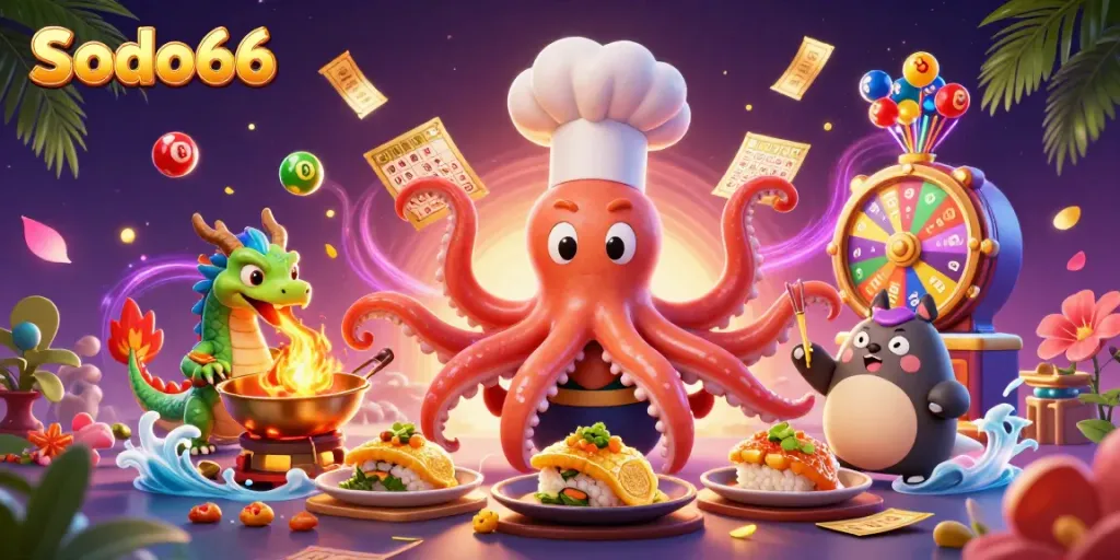 Experience the thrilling casino atmosphere with Sodo66’s vibrant games and characters.