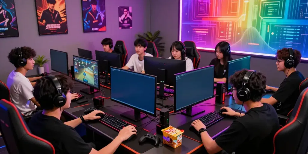 Exciting gaming lounge showcasing SEMESTA88 with players engaged in gameplay at www.torinobaking.com.