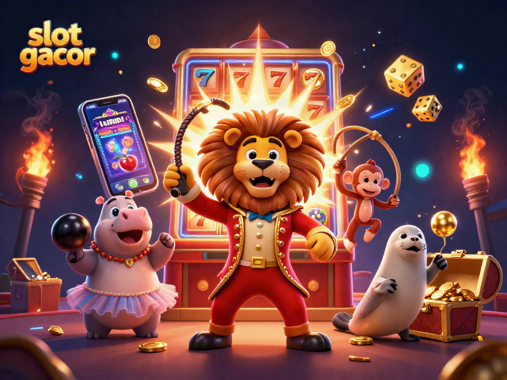 Pengalaman slot gacor yang asli dengan karakter kasino 3D yang meriah dan simbol menguntungkan bersinar di sekelilingnya