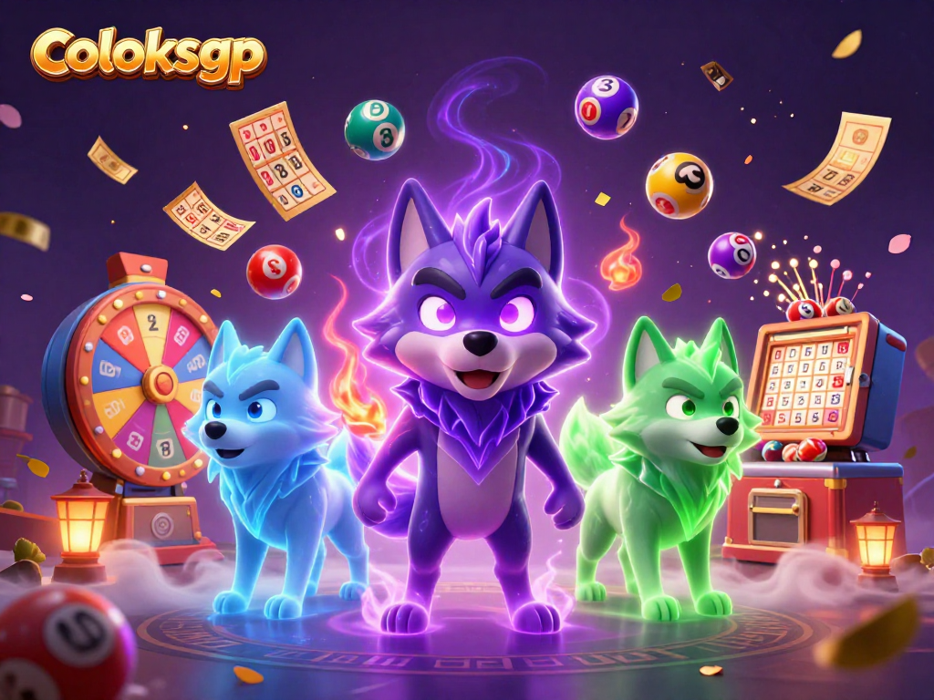 Memenangkan hadiah dalam coloksgp dengan wolfs berenergi dan bola lotre berwarna-warni.