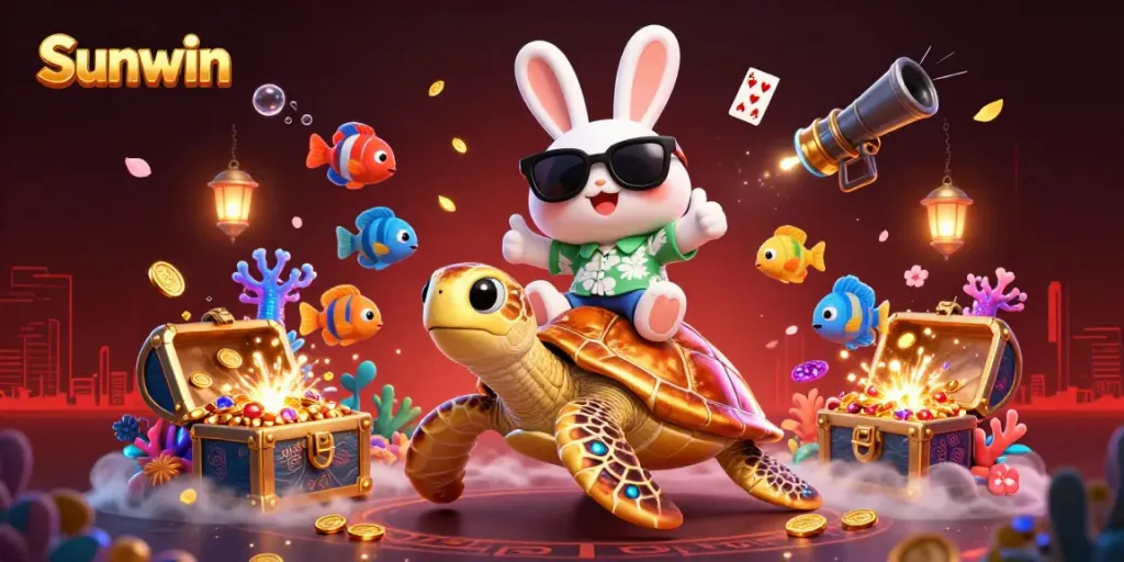 Win big with Sunwin's exciting underwater casino adventure featuring a lucky rabbit!